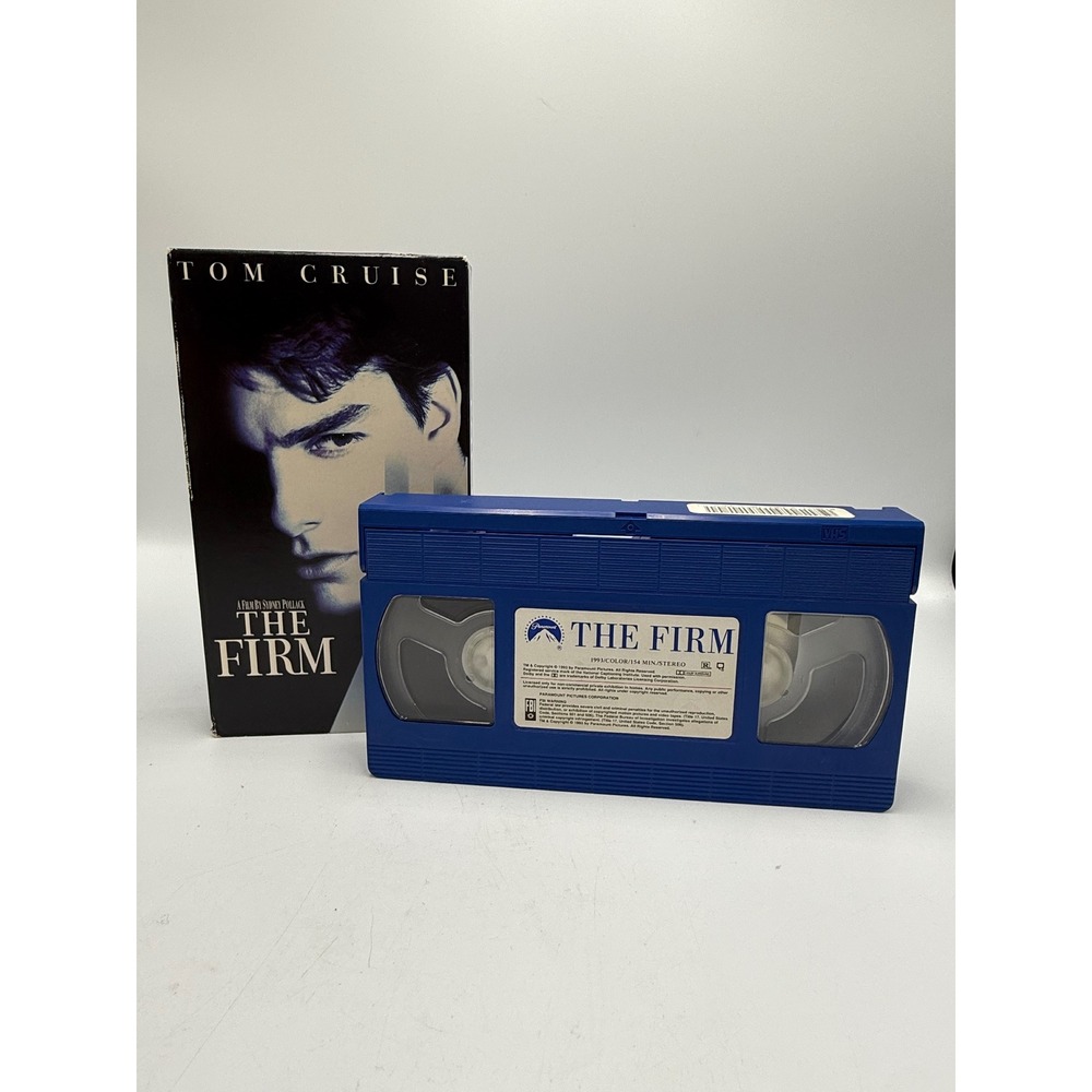 The Firm VHS Tom‎ Cruise 1993 Blue Tape Paramount Pictures Legal Thriller Movie